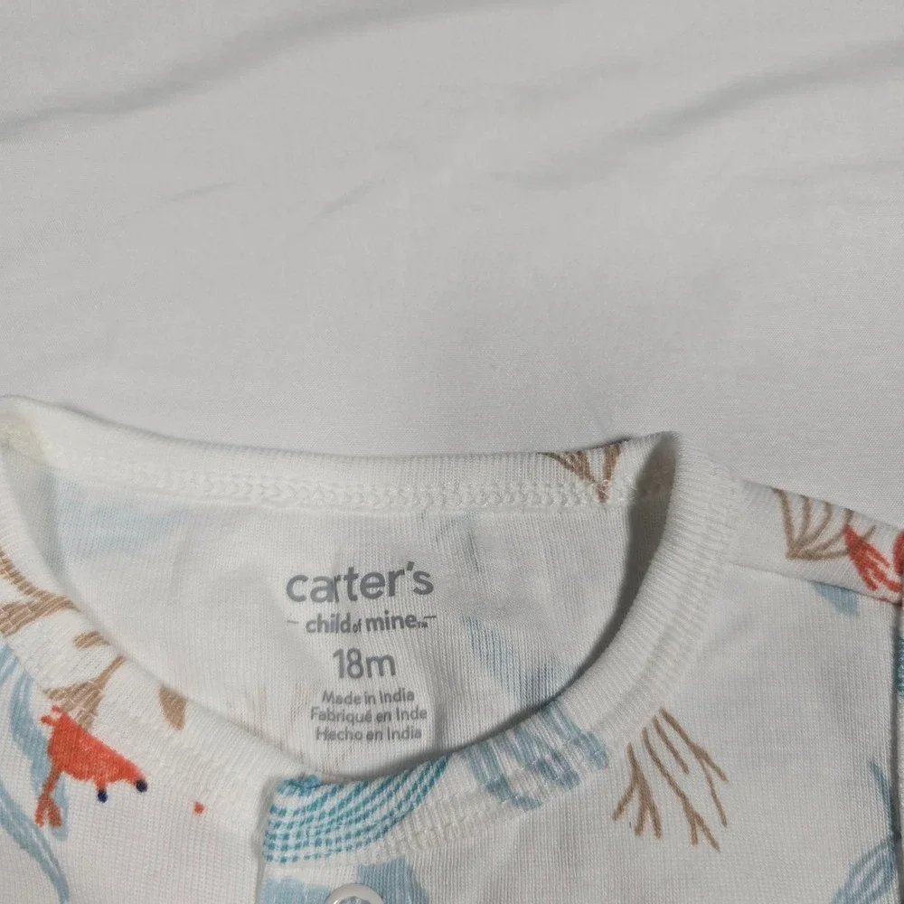 Carters Baby Boys 18M‎ Romper Nautical Whale Sea Life White NWT